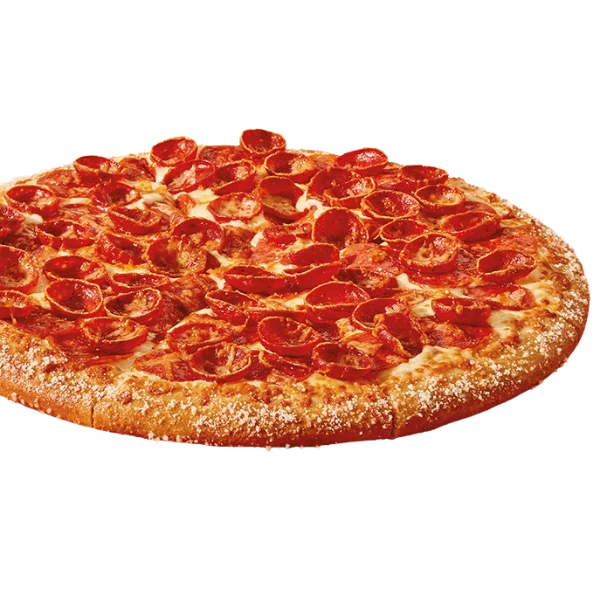 Little Caesars Double Pepperoni Crazy Crust Pizza with crispy pepperoni, golden-baked cheesy crust, and rich seasoning, perfect for pizza lovers seeking bold, savory flavors.